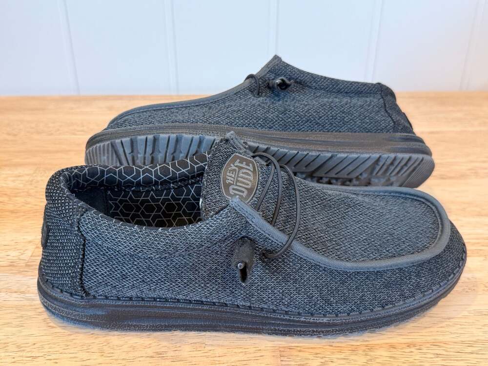 Hey Dude Wally Sox Micro Casual Shoe - Total Black Men’s Size 11